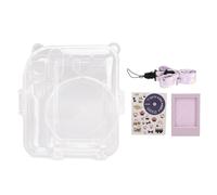 Estuche rígido transparente para cámara instantánea Fujifilm Instax Mini12, funda protectora transparente con bolsillo para guardar fotos y correa