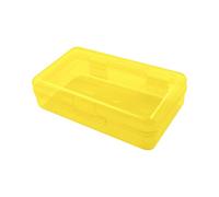 Estuche rígido transparente para lápices de bocetos, pinceles, acuarela, estuche de alta capacidad, resistente al agua, caja de almacenamiento para manualidades con apilable, Amarillo