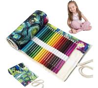 Estuche Roll up, 72 tragamonedas Estuche de lápiz de Color, Organizador de Color de Lienzo, Soporte para Salvar el Espacio para Artista de Estudiantes Escolares