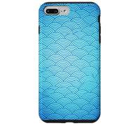Estuche Seigaiha Blue Japan Wave para patrón de océano Carcasa para iPhone 7 Plus/8 Plus