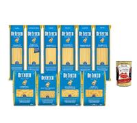 Estuche "Strenne Italia" - 10× Pasta De Cecco 500 g surtidos + 1× pulpa de tomate 400 g - formatos largos y cortos, secado lento - Total 5,4 kg - Fabricado en Italia + Italian Gourmet Polpa 400 g