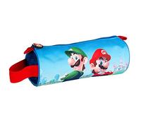 Estuche Super Mario - Gamer Case - Diseño Redondo - Portatodo con 1 Compartimento - Interior Forrado y Cierre de Cremallera - 8 × 8 × 22 cm - ToyBags