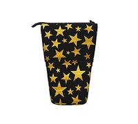 Estuche telescópico con diseño de estrellas, sin costuras, sobre fondo negro, bolsa de cosméticos, bolsa de maquillaje