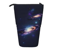 Estuche telescópico con estampado de alce y oso de ciervo, estuche de papelería, bolsa transformadora retráctil de pie, Galaxia en el universo, Talla única, Estilo europeo y americano