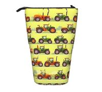 Estuche telescópico con estampado de corazones en colores arcoíris para lápices, estuche de papelería, bolsa transformadora retráctil de pie, Green Fields - Máquina agrícola, Talla única, Estilo