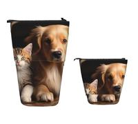 Estuche telescópico de gran capacidad para lápices de Inglaterra, Reino Unido, retro, Londres, teléfono, bolígrafo, estuche de papelería retráctil, bolsa de maquillaje para suministros de oficina