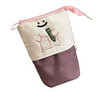 Estuche Telescópico De Lápices - Bolso De Cremallera De Pie,Estuche Plegable Con Cremallera En Diseño De Libro | Para Niños, Adultos, Hogar, Viaje, Universidad, Residencia, Estudio, Almacenamiento