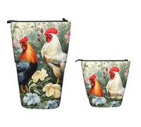 Estuche telescópico de pie de gran capacidad para lápices, diseño de león africano, blanco y negro, estuche retráctil para lápices, organizador portátil, bolsa de maquillaje para suministros de