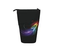 Estuche telescópico de plumas de pavo real, estuche para lápices personalizado, portátil, de pie, duradero, para oficina, universidad, multicolor, Talla única, Estuche telescópico