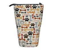 Estuche telescópico para lápices con Estampado de Pata de Perro y Huesos, Soporte para lápices con Cremallera, Bolsa de Maquillaje, Estuche para lápices, Estuche para bolígrafos