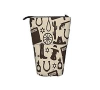 Estuche telescópico para lápices con patrón occidental, sin costuras, bolsa de cosméticos, bolsa de maquillaje