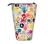 Estuche telescópico para lápices, estuche de papelería, estuche de lápices de pie, para la oficina escolar - Introducción de varias verduras, Estampado a mano, Talla única