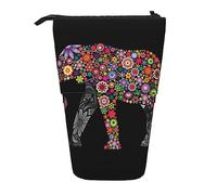 Estuche telescópico para lápices, estuche de papelería, estuche de pie, para escuela, oficina, vista submarina al océano, Elefante alegre, Talla única