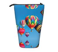Estuche telescópico para lápices, estuche de papelería, estuche para lápices de pie, para la oficina escolar, introducción de varias verduras, Globos de aire caliente, Talla única, Compacto
