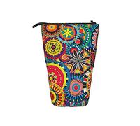 Estuche telescópico para lápices, estuche organizador de lápices, estuche de margaritas, diseño de mandala, estuche organizador de lápices, bolsa de cosméticos