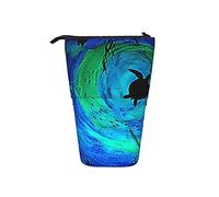 Estuche telescópico para lápices, estuche organizador para lápices, diseño de tortuga marina que brilla en la oscuridad