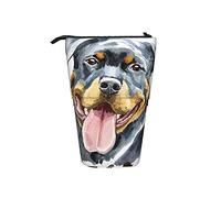 Estuche telescópico para lápices Rottweiler con soporte para lápices con cremallera, bolsa de maquillaje para lápices