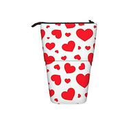 Estuche telescópico para lápices, soporte de corazón disperso con cremallera, bolsa de maquillaje para lápices