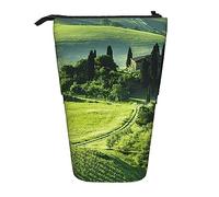 Estuche telescópico para lápices Valley Of Olive Groves Estampado de pie Estuche para lápices Estuche de papelería Portalápices telescópico Portalápices emergente para trabajo de oficina Regalo de v