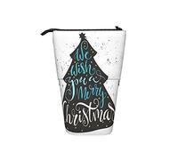 Estuche telescópico portátil con diseño de paisaje navideño con árbol de Navidad y muñeco de nieve con caja de regalo, luna y silueta de Papá Noel volando en un trineo, color 6, Talla única, Estuche