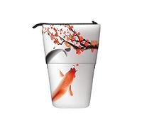 Estuche telescópico portátil con diseño de paisaje navideño con árbol de Navidad y muñeco de nieve con caja de regalo, luna y la silueta de Papá Noel volando en un trineo, color 3, Talla única,