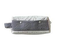 Estuche textil estuche escolar suave con dibujo de cuadros y lunares, gran