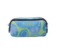 Estuche Totto Sobre escolar eco-friendly dos compartimentos color azul Happy Flow