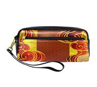 Estuche tradicional japonés con patrón de nubes para lápices, bolsa de piel sintética con cremallera para niños y niñas, suministros escolares y de oficina