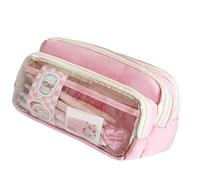 Estuche transparente de alta visibilidad, interior espacioso, construcción de lona de fácil acceso, almacenamiento para escritores, artistas, viajeros, estuche transparente de gran capacidad, B