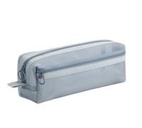 Estuche transparente de gran capacidad con 2 compartimentos, bolsa de cosméticos de viaje ligera, bolsa de almacenamiento para bolígrafos con múltiples compartimentos para suministros escolares y de