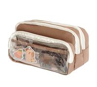 Estuche transparente de lona de gran capacidad, bolsa ligera para estudiantes, profesores, estuche transparente de gran capacidad