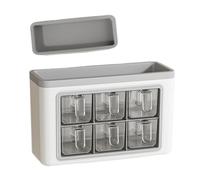 Estuche transparente de pared para condimentos, soporte para especias White Walls, juego de almacenamiento de condimentos de cocina, organizador de tarros transparente, recipiente multiusos para