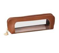 Estuche transparente, estuche transparente - Estuche multifuncional, estuche para cosméticos con cremallera, estuche transparente, bolsas de maquillaje de gran capacidad, marrón, Fare riferimento alla