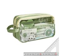 Estuche transparente para bolígrafos - Estuche para lápices con cremallera de gran capacidad, organizador de papelería impermeable | de soporte para bolígrafo de examen grande para escuela, ofic