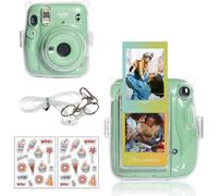 Estuche transparente para la cámara instantánea Fujifilm Instax Mini11 con bolsillo para fotos mejorado. Capacidad para 10 películas en la parte