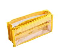 Estuche transparente para lápices de 6 capas, estuche transparente para bolígrafos estéticos, suministros de vuelta a la escuela, Amarillo