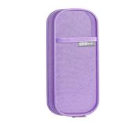 Estuche transparente para lápices, estuche de doble capa, organizador portátil para bolígrafos, estuche transparente, Purple