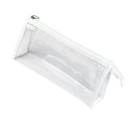 Estuche Transparente para Lápices, Estuche para Bolígrafos, Portátil, de Gran Capacidad, para Papelería (White)