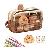 Estuche transparente para lápices, estuche transparente estético de gran capacidad, dispensadores de suministros de escritorio para borradores, reglas, escritura, dibujo, arte, niños, niñas, oficinas