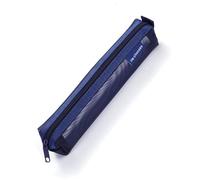 Estuche transparente para lápices, organizador pequeño y ligero, bolsa de almacenamiento portátil, bolsa de maquillaje de malla para exámenes, Blue
