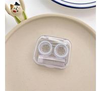 Estuche transparente para lentes de contacto, kit de soporte para lentes de | Caja de almacenamiento de lentes de contacto de plástico ligero de 6 x 5 x 2 cm con marca L R para viajes en casa y viajes al
