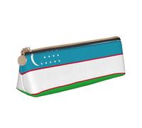 Estuche triangular con diseño de bandera de la República de Uzbekistán, organizador de papelería de gran capacidad, accesorio de oficina