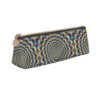 Estuche triangular con diseño de ilusión óptica en espiral, organizador de suministros de gran capacidad, bolsa de papelería de oficina