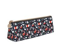Estuche triangular con estampado de animales escandinavos, estuche para cosméticos, organizador de artículos de papelería, viajes, versátil para uso diario