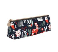 Estuche triangular con estampado de animales escandinavos, organizador de artículos de papelería, bolsa de viaje diario, accesorio de oficina