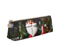 Estuche triangular con estampado de gnomos tradicionales de Navidad, estuche organizador de papelería de gran capacidad, accesorio de oficina