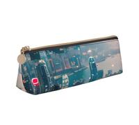 Estuche triangular con estampado de Hong Kong para cosméticos, organizador de artículos de papelería, viajes, versátil para uso diario