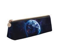 Estuche triangular con estampado de planetas de universo, organizador de papelería de gran capacidad, elegante bolsa para bolígrafos