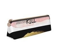 Estuche triangular de cuero con estampado de rayas Don't Kill My Vibe para lápices de escuela, estuche para lápices para adolescentes