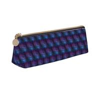 Estuche triangular de cuero con estampado interestelar de Universo con estrellas y galaxia, con bolsa para bolígrafos con cremallera, para niños y niñas, para el trabajo y la escuela, White, Talla